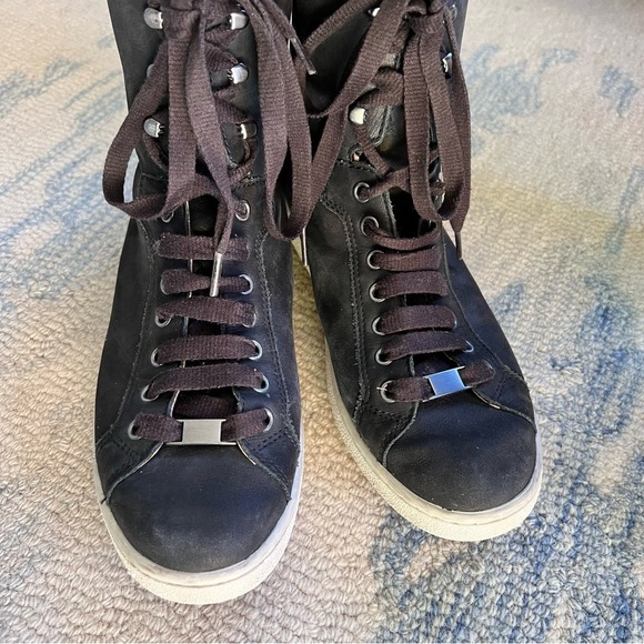 UGG STARLYN SHEEP SKIN SHERPA LINED HIGH TOP SNEAKERS BOOTS SIZE 10 BLACK - Picture 4 of 10